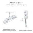thumbnail image 4 of Rosec Jewels Moissanite Half Eternity Wedding Band for Women - Bezel Set Ring - D-VS1 Quality Certified, 925 Sterling Silver, US 4.00, 4 of 5