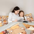 thumbnail image 4 of Feelyou Fox Bear Hedgehog Bedding Comforter Set 7pcs, Cartoon Animal Queen Bedding Sets, 4 of 8