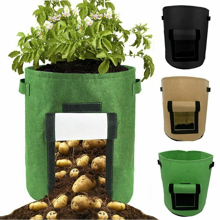 1/2/4 Pack Potato Grow Bags, Planter Bag 5/7 Gallon, Garden Bags for Vegetable, Fabric Planting Pots with Handles, Potato Planter Bag with Access Flap