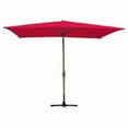 thumbnail image 1 of Jeco UBP62-UBF61 6.5 x 10 Ft. Aluminum Patio Market Umbrella Tilt with Crank - Red Fabric & Champagne Pole, 1 of 1