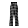 thumbnail image 7 of FAVIPT Wide Leg Plaid Pants for Women Plus Size Drawstring Loose Pj Bottoms Comfy Casual Fitness Lounge Trousers with Pockets Dark Gray,XXXXL, 7 of 7