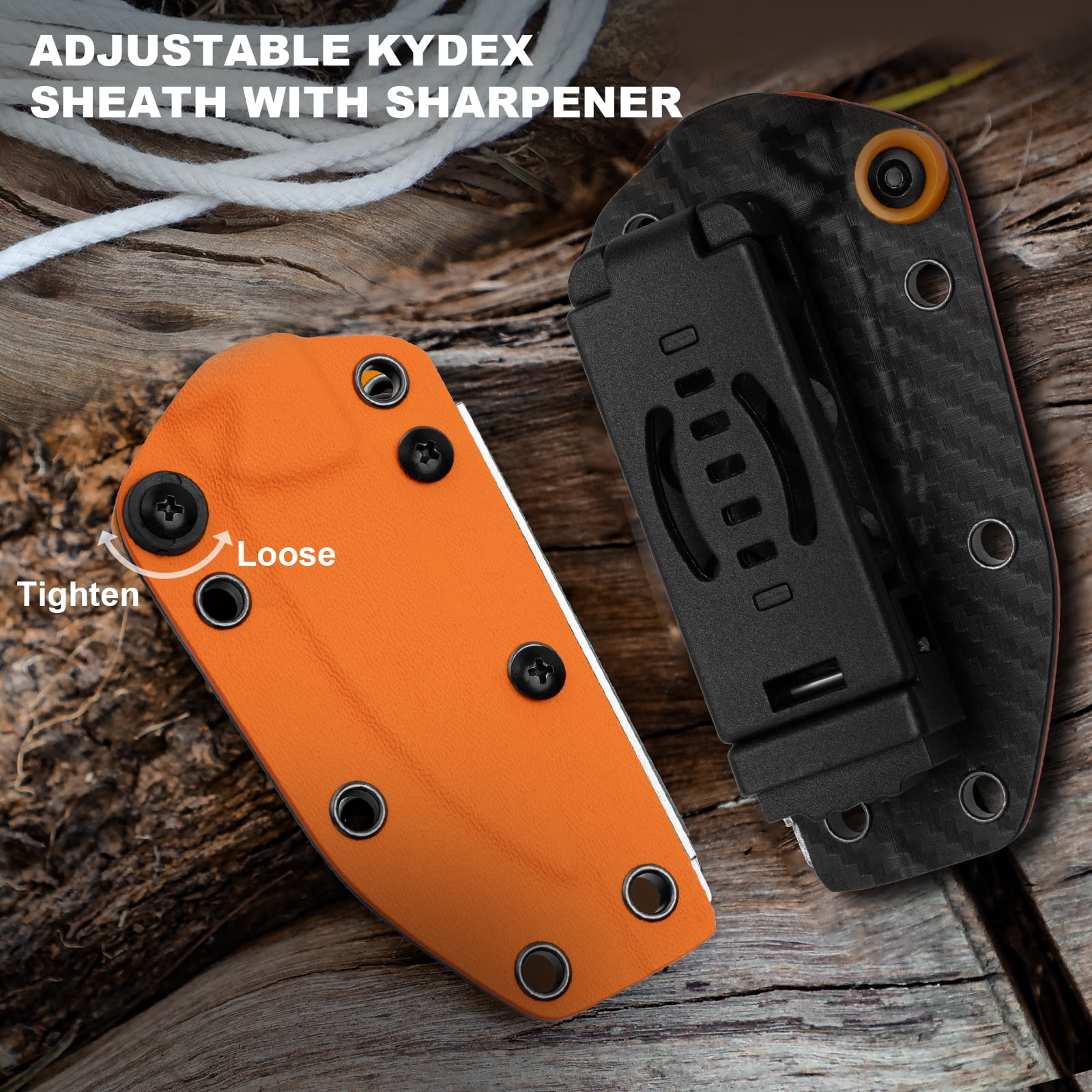 Kizer Ewanki 1 Fixed Knife AEB-L Drop Point Blade  Orange & Green G10 Handle With Sheath 1097A1