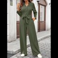 thumbnail image 4 of de Mujer de Larga con Cuello en V, Elegantes, Informales, de Pierna , para Otoño 2025. Verde L, 4 of 10