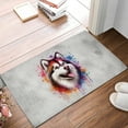 thumbnail image 2 of Watercolor Drip Alaskan Malamute Pop Art Colorful Portrait Artwork Doormat Alaska Mal Dog Lovers Gifts Indoor Outdoor Welcome Mat - 01009, 2 of 5