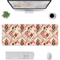 thumbnail image 2 of Western Tribal Geometry Gaming Mouse Pad XL, Extended Stitched Edges Mousepad, Large Mouse Mat Desk Pad, Long Non-Slip Rubber Base Mice Pad（31.5x12 Inch）, 2 of 5