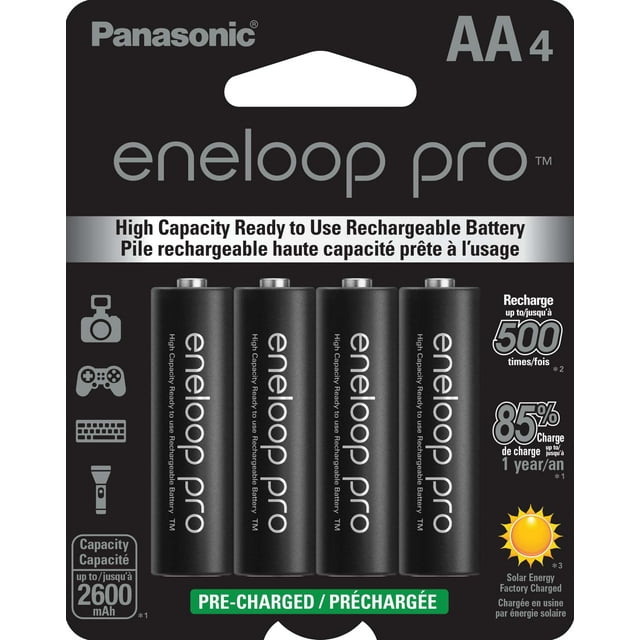 Pilas recargables Panasonic eneloop pro AA 2500 mAh, paquete de 4
