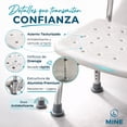 thumbnail image 2 of Seven Mine Silla para Baño Adulto Mayor 4 en 1 Antideslizante | Banco Ducha con Respaldo y Brazos Desmontables,Confortable, Altura Ajustable 43–56 cm, Aluminio Ligero Soporta 130 kg Blanca, 2 of 13