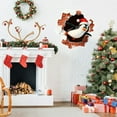 thumbnail image 3 of 3D Christmas Wall Stickers, Snowman Penguin Santa Breaking Through Wall Design, Removable Peel and Stick Window Clings, Winter Holiday Party Decor -1Pcs, 3 of 5