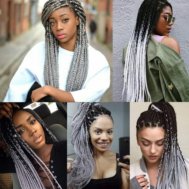 5 packs of Black Gray ombré braiding hair *NWT*
? Amazon.com : AIDUSA Ombre Braiding Hair Gray Braiding Hair  main image 4