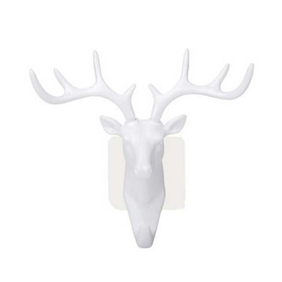 Deer Head Wall Hook Antler Hanger Key Coat Hat Hooks Plastic Home Decor for Living Room Bedroom Bathroom