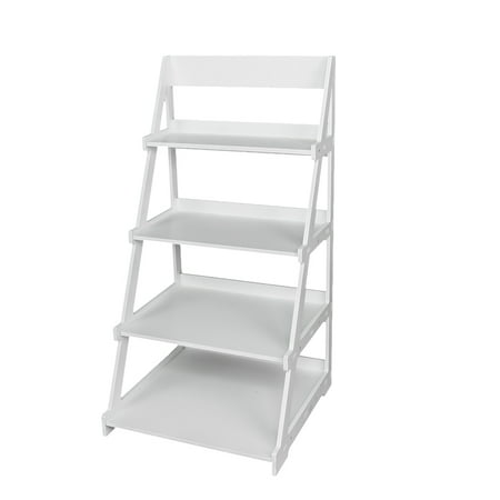 Home Furniture Magazine 4 Tier Ladder Bookcase Book Storage Shelves Magazines Display Standing Shelving Living Room Furniture Bookshelf ()