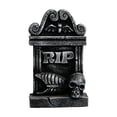 thumbnail image 2 of TanSiDing Halloween Tombstone Resin Ornament Eerie Graveyard Decoration Creepy Haunted House Decor Spooky Cemetery Prop Scary Vibes for Halloween Party Home Mantel Shelf Table Decor, 2 of 6