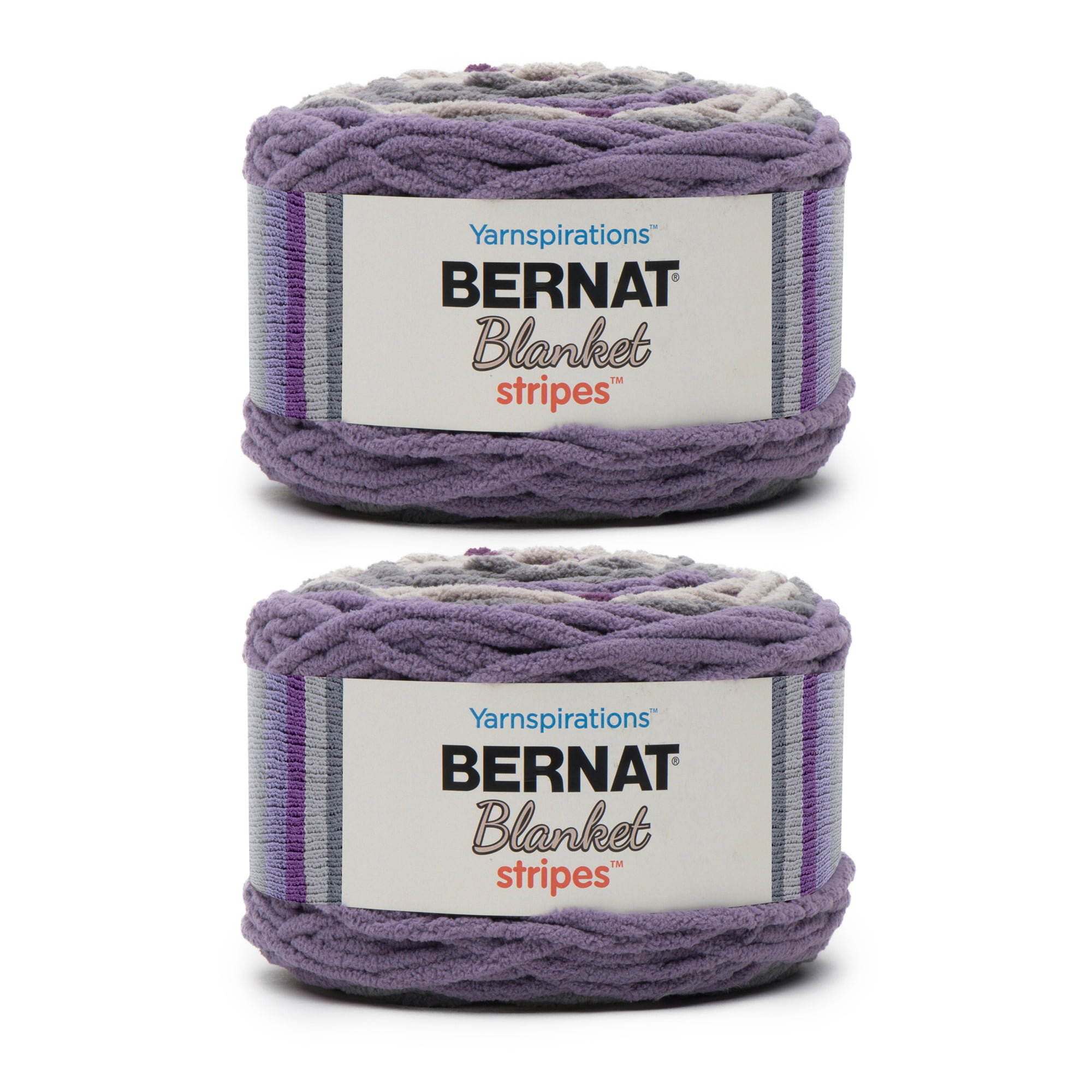 Bernat Blanket Stripes Eggplant Yarn 2 Pack of 300g/10.5oz