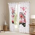 thumbnail image 3 of Castle Fairy Teens Pink Vintage Truck Black Out Curtains,Romantic Floral Rose Love Heart Curtains Pack of 2 (42x63 Each),Happy Valentine's Day Bedroom Curtains,Ultra Soft Home Decor, 3 of 6