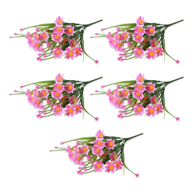 relayinert 5pcs/set Space With Artificial Daisies Realistic Appearance And Low Maintenance pink 1Set