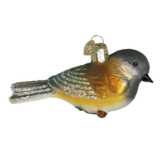 Old World Christmas Bird Watcher Collection Glass Blown Ornaments for Christmas Tree Black-Capped Chickadee