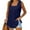 Dark Blue, variant on gakvbuo Summer Tank Tops For Women Loose Fit Pleated Square Neck Summer Top Sleeveless Tops Curved Hem Flowy Tunic Blouses Shirt
