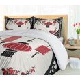 thumbnail image 5 of Ambesonne Ethnic Duvet Cover Set, Ornate Folkloric Graphic, Calking, Beige Black Red, 5 of 6
