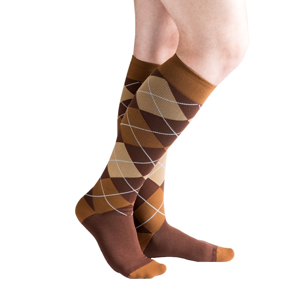 VenaCouture Mens 1520 mmHg Compression Socks, Bold Argyle Pattern