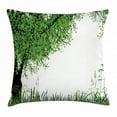 thumbnail image 1 of Nature Throw Pillow Cushion Cover, Tree Grass at Park Herbs Summer Season Eco Environment Mother Earth Image, Decorative Square Accent Pillow Case, 20 X 20 Inches, Fern Green Black, by Ambesonne, 1 of 2