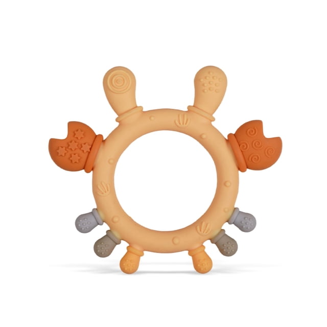 Anillo de silicona para cangrejo Teether Cuebo, sin BPA, para bebés y niñas