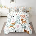 thumbnail image 2 of Homewish Kawaii Brown Deer 7 Pieces Bedding Comforter Set for Child Boys Girls,Chic Floral Flower Full Bedding Set Lightweight,Cartoon Animal Fitted Sheet Flat Sheet,Super Cozy Room Decor,Reversible, 2 of 8