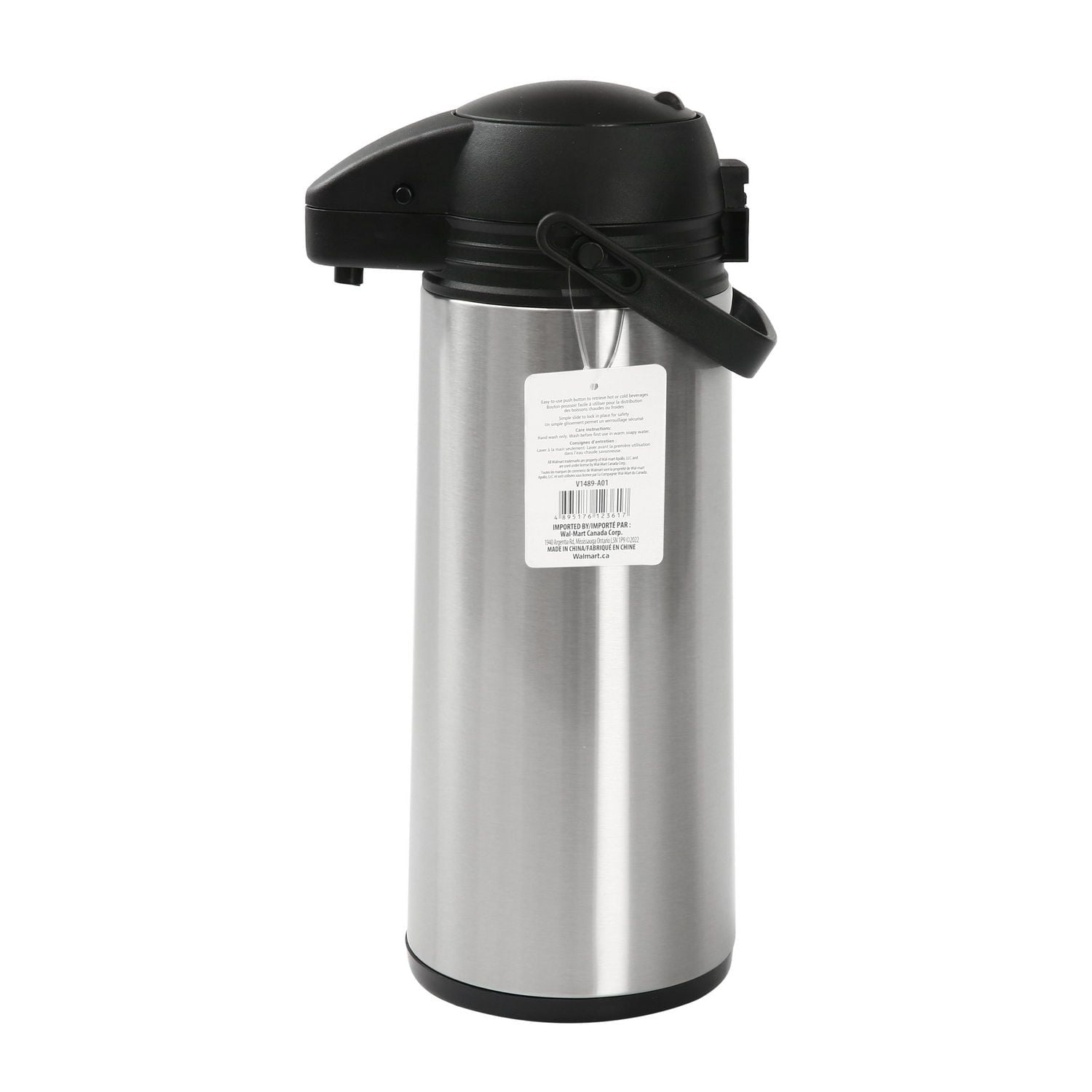 Thermos à double paroi en acier inoxydable scellé sous vide Mainstays de 1,8 L
