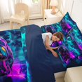 thumbnail image 5 of Manfei Speed Car 7-Piece Twin Bedding,Stormy Sky Bedding Comforter Set,Purple,Navy Blue Reversible, 5 of 7