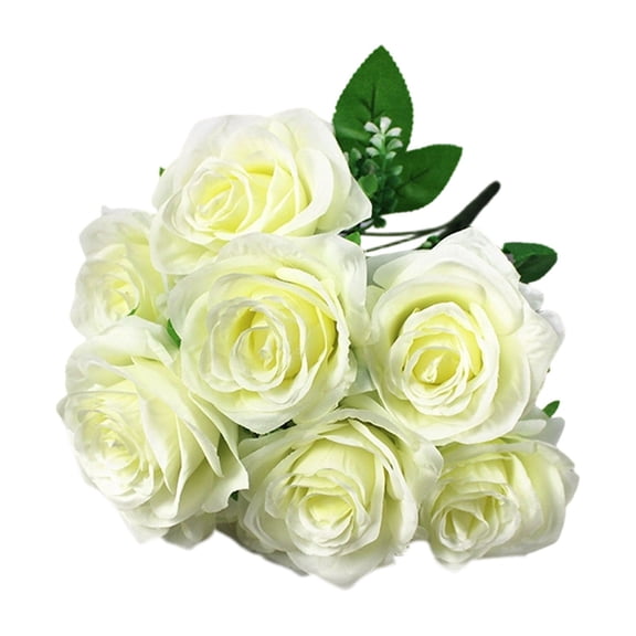 Artificial Roses Flowers 10 Heads Bouquet, Fake Silk Roses Arrangement for Wedding Party Home Decor, Centerpiece Vase Fillers, 1 Bunch of Artificial Flowers