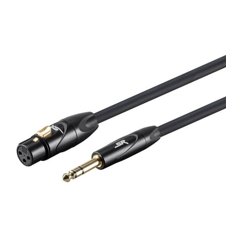 Monoprice XLR Female to 1/4 Inch TRS Male Cable - 6 Feet - Black | 16AWG, Gold Plated - Stage Right Series