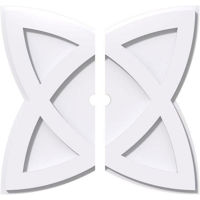 Ekena Millwork CMP16CM2-01000 16 in. OD x 1 in. ID Square Cosmo Architectural Grade PVC Contemporary Ceiling Medallion - 2 Piece