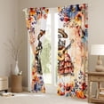 thumbnail image 3 of Homewish Couple Romantic Skeleton Blackout Curtains Set of 2 (52x84 Each), Rustic Groovy Floral Window Curtains, Valentines Day Curtains and Drapes, Blackout Curtains Home Decor, 3 of 6
