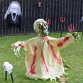 thumbnail image 6 of Wadada Halloween Outdoor Decoration Zombie Groundbreaker,Outside Halloween Graveyard Decor, Zombie Prop with Creepy Sound and Glowing Eyes,Scary Groundbreaker Decorations for Lawn Yard Haunted House, 6 of 6