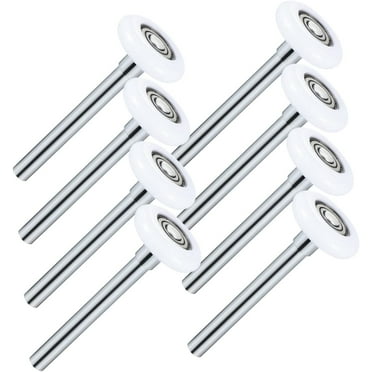 EcoNesxp Créatif 8 Pcs Rouleaux de Porte de garage Poignées de Porte de garage Porte Coulissante Volet Roulant Charnières de Porte Roulettes Robustes Rouleaux de Porte de Poche Chariot de Remplacement nylon Blanc