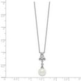 thumbnail image 2 of Auriga Fine Jewelry 925 Sterling Silver Rhodium-plated CZ and Glass Bead Necklace for Women 18", 2 of 6