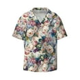 thumbnail image 3 of Cauagu Colorful Flowers Men's Short Sleeve Button Down Hawaiian Shirt for Men Bowling Shirts Casual Summer Beach Shirt,X-Large, 3 of 6