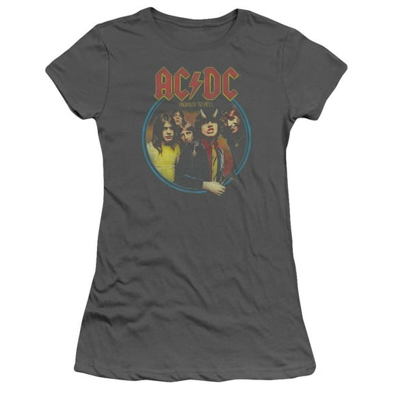 Acdc - Highway To Hell - Juniors Teen Girls Cap Sleeve Shirt - XX-Large