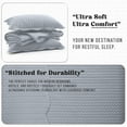 thumbnail image 6 of Ameha 3 Piece Quilt Set Chevron Embossed Bedspread Reversible Ultrasoft Microfiber Adult Bedding Silver Color King, 6 of 9