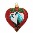 thumbnail image 2 of Larry Fraga Designs Passionate Heart - 1 Ornament 4 Inch, Glass - Ornament Love Peacock Glitter 5903, 2 of 3