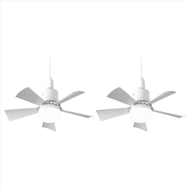 2X Ventilador de Techo con Control Remoto, Ventilador de Techo con 3 Velocidades, LED Regulable, Base E27, Ventilador de Techo Inalámbrico