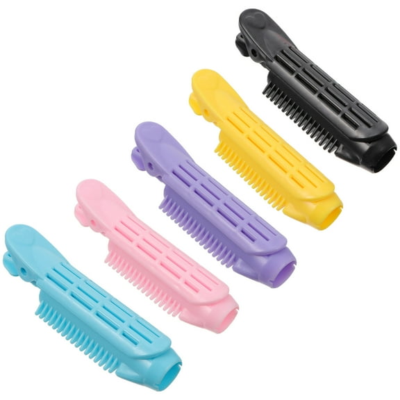 HOOWIFFY Hair Curlers Rollers Plastic 5Pcs for Women Home Use Easy Styling Hair Tools