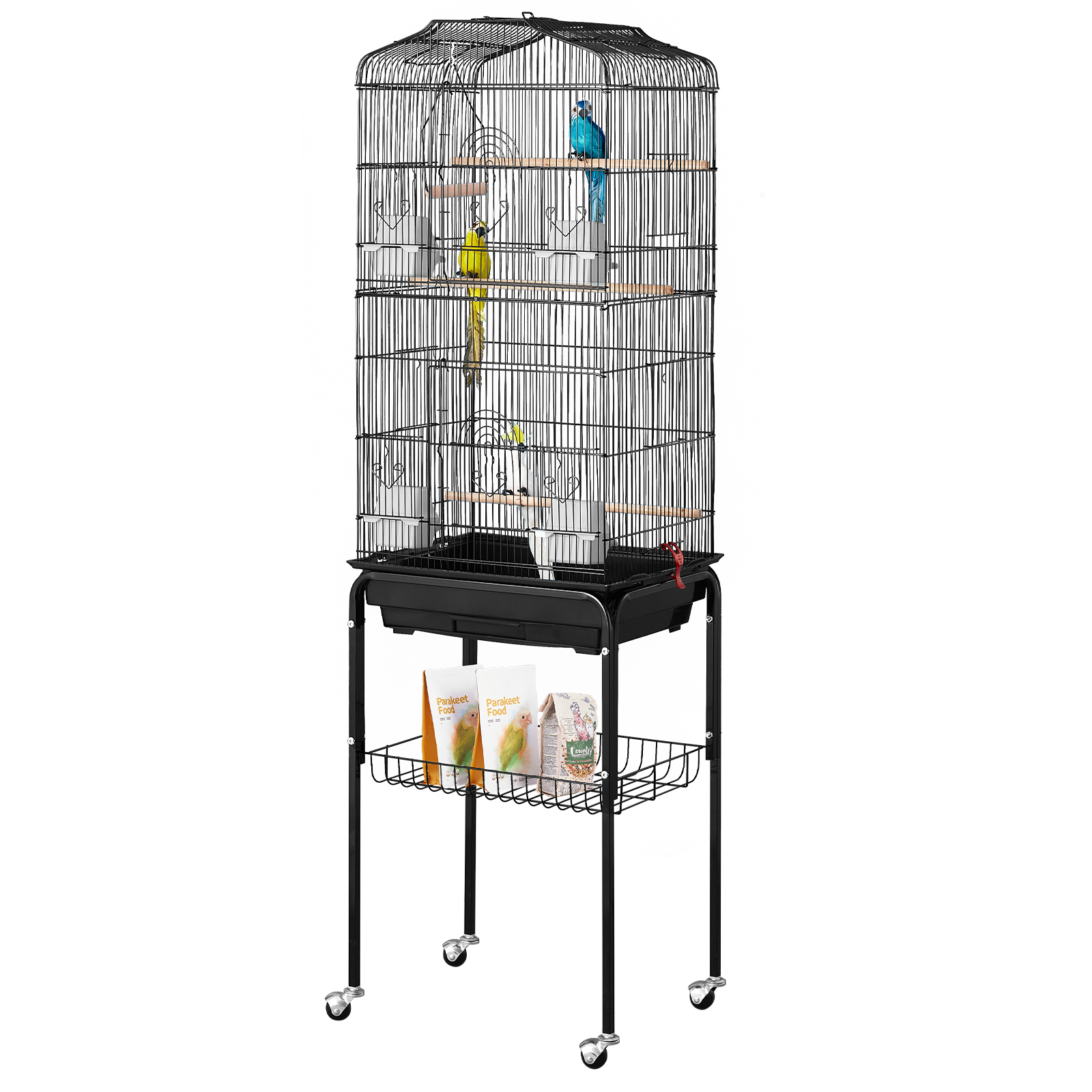 KFFKFF 62 Inch Large Bird Aviary with Mobile Base