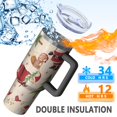 thumbnail image 5 of Beige Christmas Santa and Animal Pattern Tumbler with Handle and Lid,40oz Double Wall Vacuum Insulated Tumbler,Cups Gift for Women and Men, 5 of 7
