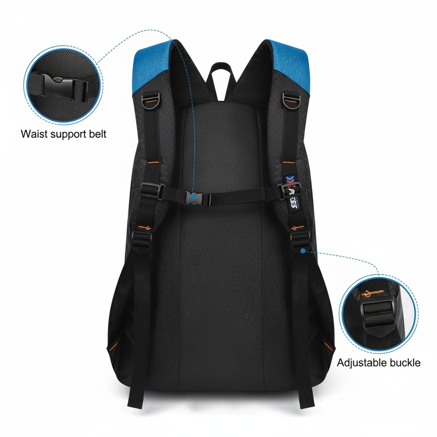 Extra Large Travel Backpack with Laptop Pocket,35L Lightweight Travel Work College School Bag for Men and Women,Blue,06512