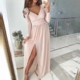 thumbnail image 2 of Women Deep V Neck Dress Slim Beautiful Long Sleeve Club Party Evening Dress For Women Lady New, 2 of 5