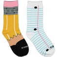 thumbnail image 5 of Cool Socks – Pencil and Paper Crew Socks for Big Kids 7–10 Years – Fun School Gift, Colorful, 5 of 6