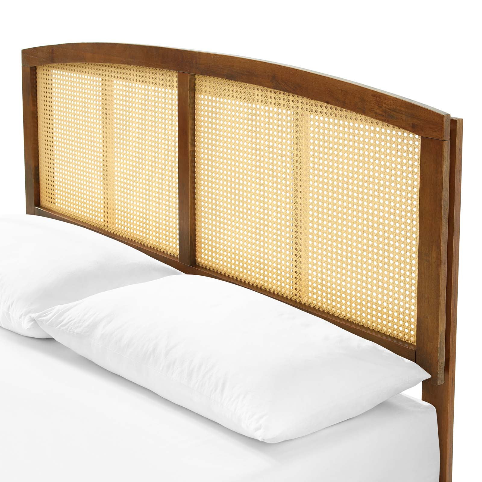 Platform Bed Frame, King Size, Wood, Brown Walnut, Modern Contemporary Urban Design, Bedroom Master Guest Suite