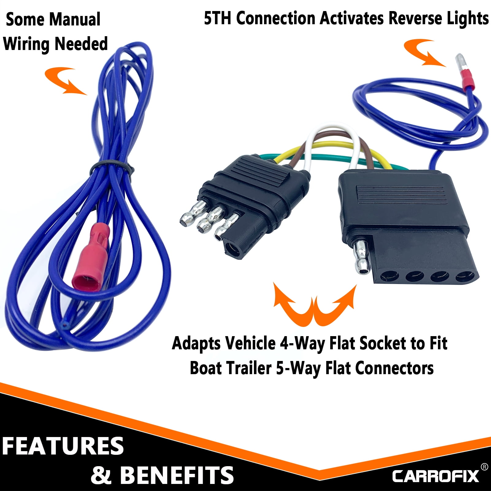 Reese Towpower 5-Way Extension Wiring Connector, 60 In. Wire At