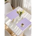 thumbnail image 5 of Purple Placemats Set of 8, Country French Rustic Buffalo Plaid Modern Art Placemats for Dining Table, Place Mats for Kitchen Tabletop, Waterproof Wipeable Dining Table Mats Set, 5 of 9