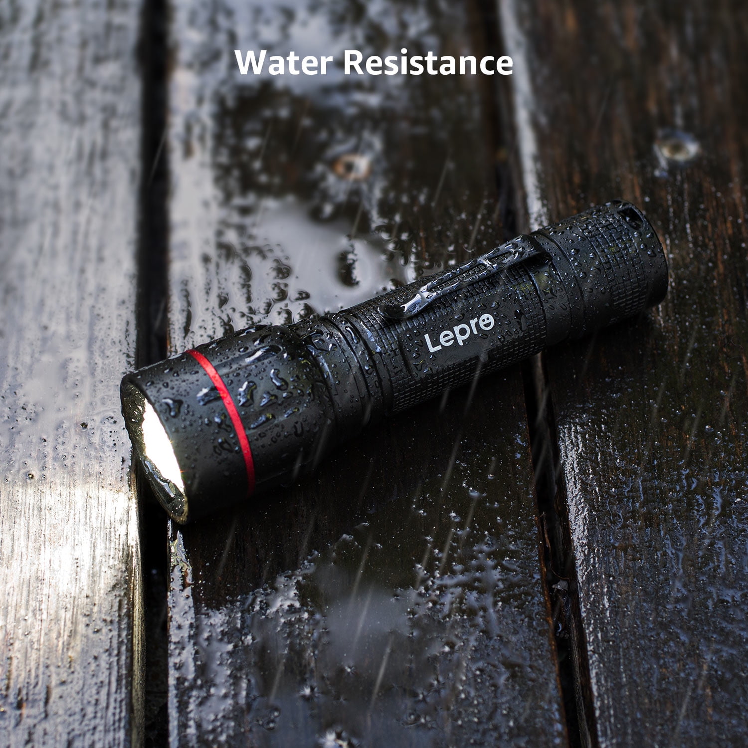 Lepro 2-Packs LED Flashlights with Clip , LE2050 High Lumen, 5 Lighting Modes, Zoomable Waterproof Lightweight Flashlights for Emergencies,Camping,AAA Battery included